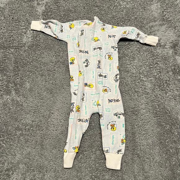 Vintage Looney Tunes Bodysuit Infant Baby Small Tweety Bugs Bunny - Picture 6 of 6